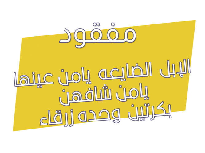  الإبل ضايعه